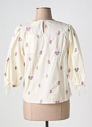 Blouse tissage popeline manches 3/4 beige FABIENNE CHAPOT femme