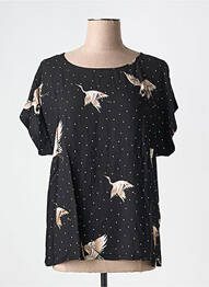 Blouse manches courtes manches courtes noir YAYA femme