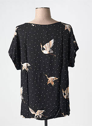 Blouse manches courtes manches courtes noir YAYA femme