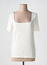 Top col carré manches courtes beige SCOTCH & SODA femme