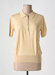 Pull stretch manches courtes beige YAYA femme