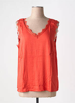 Top stretch sans manche orange CREAM femme