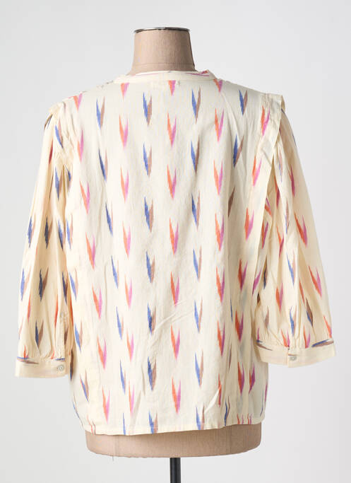 Blouse imprimé fantaisie manches 3/4 beige YERSE femme