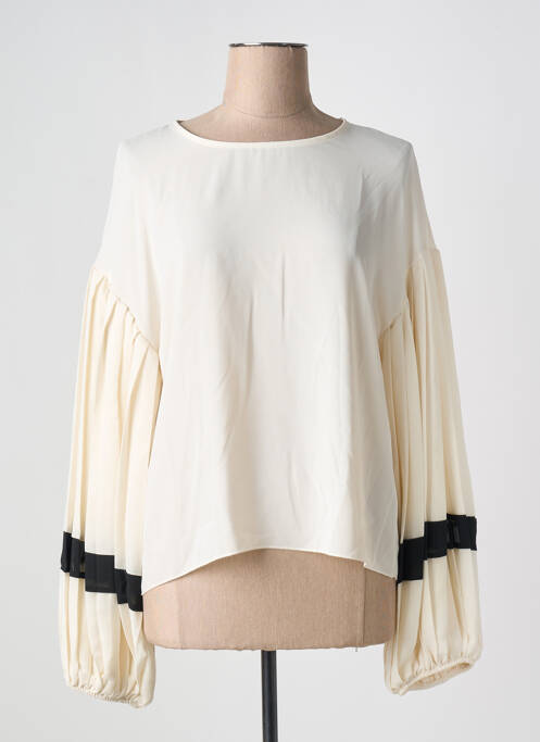 Blouse col rond manches longues beige RINASCIMENTO femme