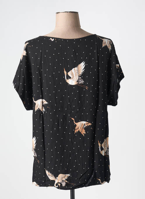 Blouse manches courtes manches courtes noir YAYA femme
