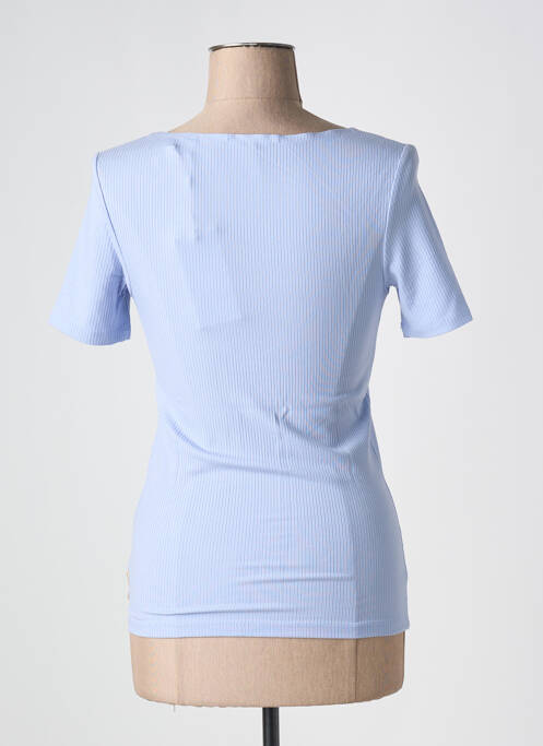 Top col carré manches courtes bleu SCOTCH & SODA femme