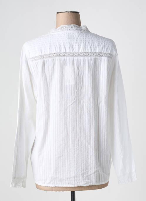 Chemisier tissage crêpe manches longues blanc BELLA JONES femme