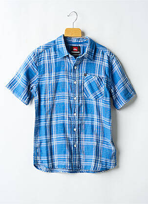 Chemise manches courtes imprimé carreaux bleu QUIKSILVER garcon