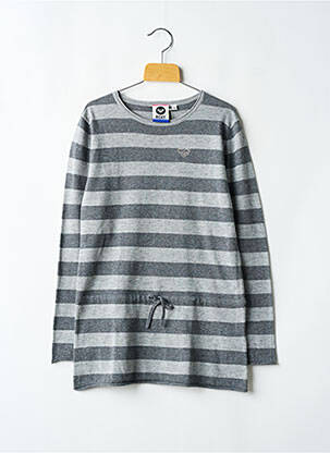 Pull coupe droite manches longues gris ROXY fille