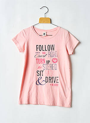 T-shirt coupe cintrée manches courtes rose ROXY fille