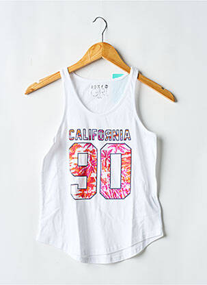 Débardeur coupe droite sans manche blanc ROXY GIRL fille