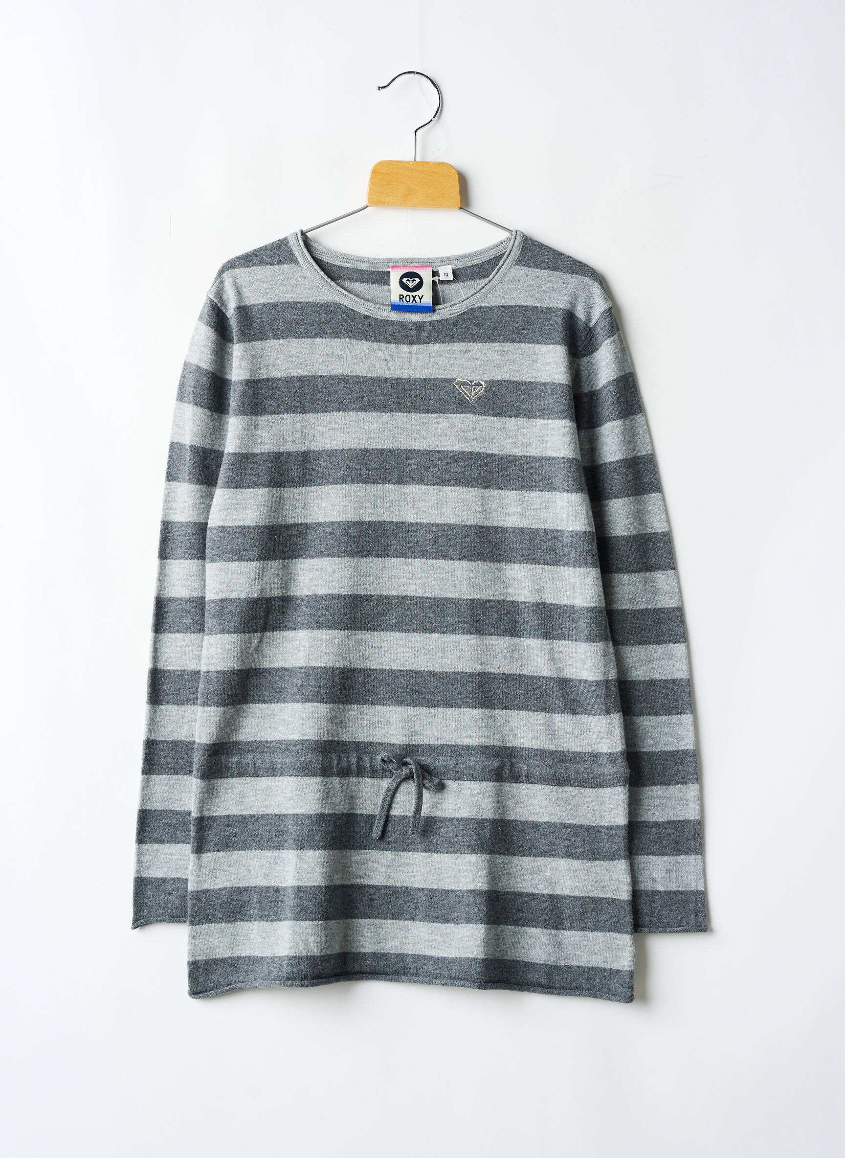 Pull coupe droite manches longues gris ROXY fille