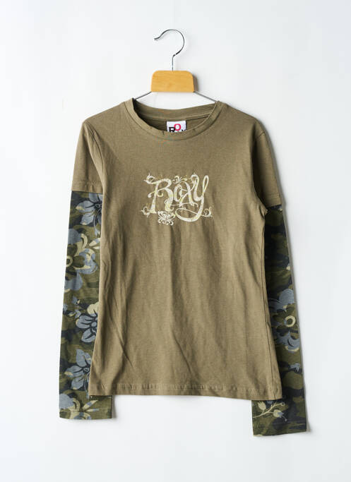 T-shirt coupe droite manches longues vert ROXY fille