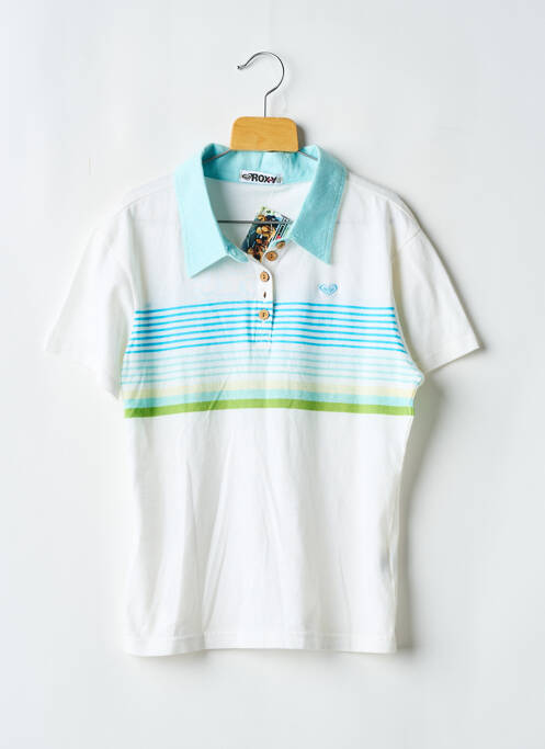 Polo coupe cintrée manches courtes blanc ROXY GIRL fille