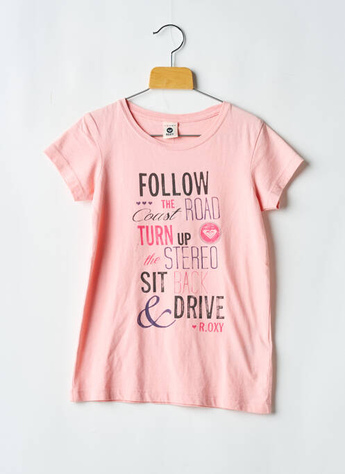 T-shirt coupe cintrée manches courtes rose ROXY fille