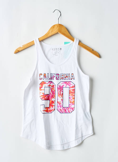 Débardeur coupe droite sans manche blanc ROXY GIRL fille