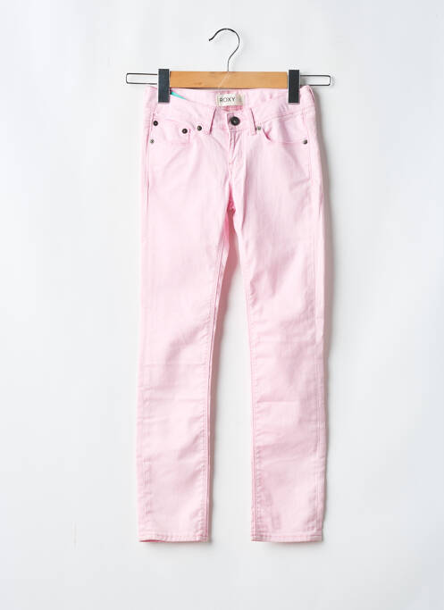 Jeans coupe slim stretch taille ajustable rose ROXY GIRL fille