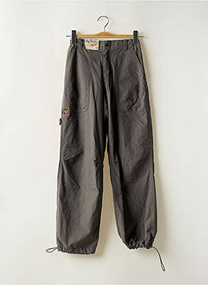 Pantalon droit fermeture zippée sous rabat pressionné taille ajustable gris QUIKSILVER garcon