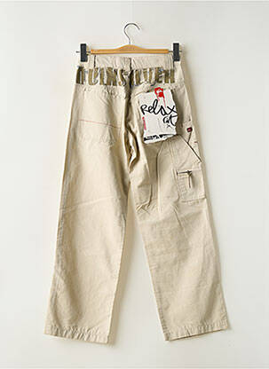Pantalon large tissage popeline taille ajustable beige QUIKSILVER garcon