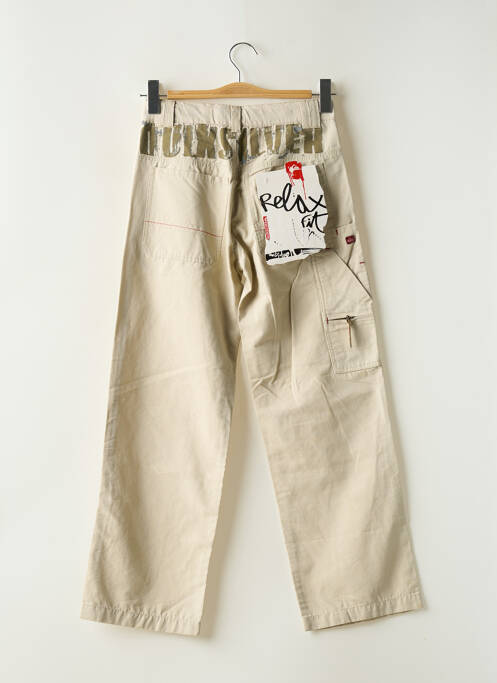 Pantalon large tissage popeline taille ajustable beige QUIKSILVER garcon