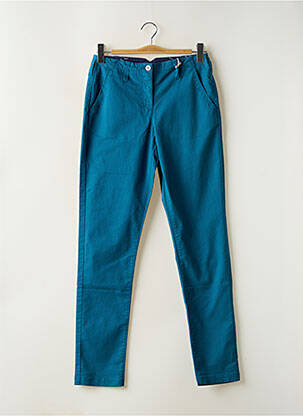 Pantalon chino tissage popeline taille normale bleu MOUSQUETON femme