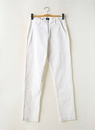 Pantalon chino tissage popeline taille normale blanc MOUSQUETON femme