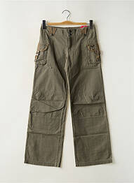 Pantalon large fermeture zippée sous rabat boutonné vert ROXY fille