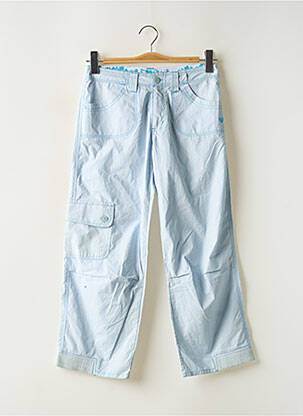 Pantalon droit fermeture zippée sous rabat boutonné bleu ROXY GIRL fille