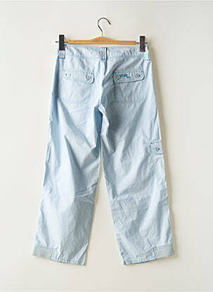 Pantalon droit fermeture zippée sous rabat boutonné bleu ROXY GIRL fille