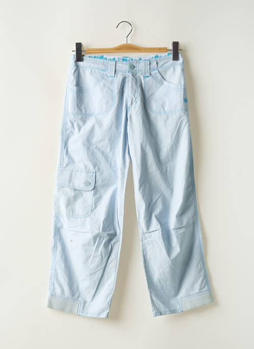 Pantalon droit fermeture zippée sous rabat boutonné bleu ROXY GIRL fille