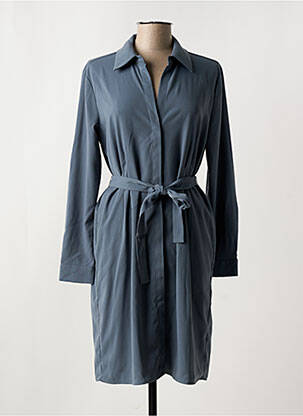 Robe mi-longue coupe fluide manches longues gris YAYA femme