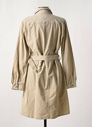 Robe mi-longue imprimé fantaisie manches longues beige CREAM femme