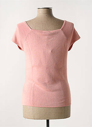 Top col carré manches courtes rose ZILCH femme