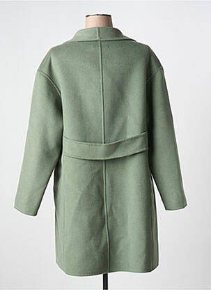 Manteau long coupe droite sans capuche vert INDI & COLD femme