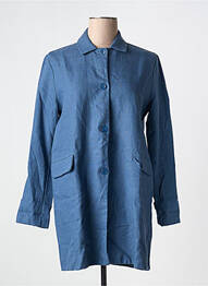 Manteau court coupe droite sans capuche bleu MAJESTIC FILATURES femme