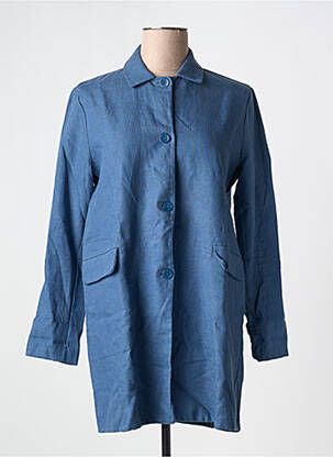 Manteau court coupe droite sans capuche bleu MAJESTIC FILATURES femme