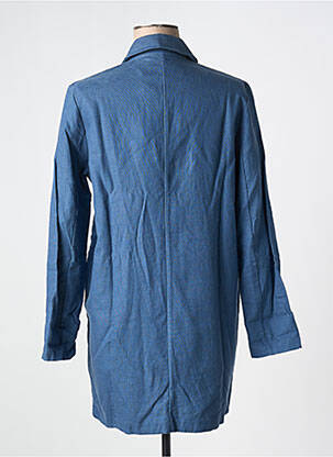Manteau court coupe droite sans capuche bleu MAJESTIC FILATURES femme
