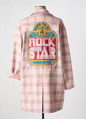 Manteau long rose ME369 pour femme seconde vue