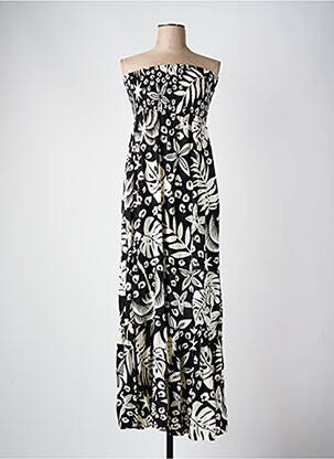 Robe longue imprimé fleurs sans manche noir ONLY femme