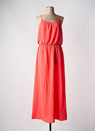 Robe longue manches bretelles ajustables fines bretelles orange ONLY femme