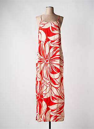 Robe longue imprimé fantaisie fines bretelles rouge ONLY femme