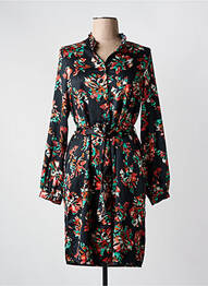 Robe mi-longue imprimé fantaisie manches longues noir VERO MODA femme