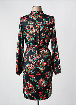 Robe mi-longue imprimé fantaisie manches longues noir VERO MODA femme