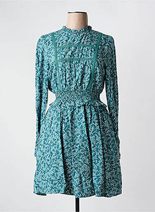 Robe mi-longue imprimé fantaisie manches longues bleu SALSA femme