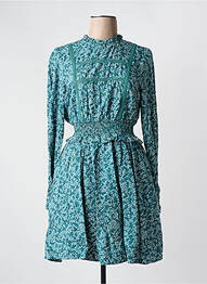 Robe mi-longue imprimé fantaisie manches longues bleu SALSA femme