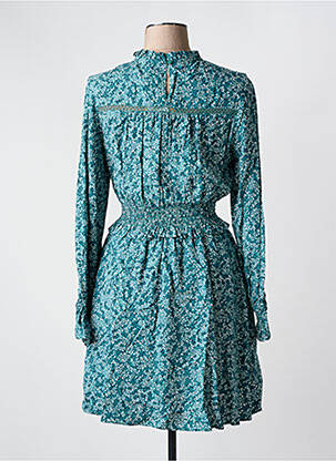 Robe mi-longue imprimé fantaisie manches longues bleu SALSA femme
