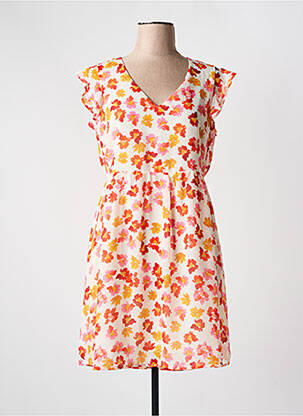 Robe courte manches courtes manches courtes orange VERO MODA femme