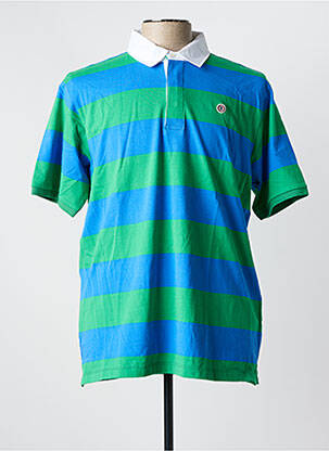 Polo imprimé rayures manches courtes bleu SERGE BLANCO homme