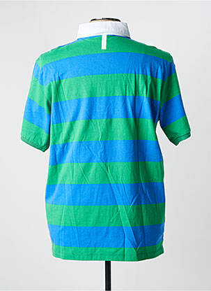 Polo imprimé rayures manches courtes bleu SERGE BLANCO homme