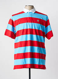 Polo imprimé rayures manches courtes rouge SERGE BLANCO homme